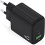 Aisens Cargador GaN 45W con USB-C y USB-A, Negro